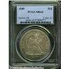 Image 1 : 1849 $1 MS62 PCGS. A scarce item in mint conditio