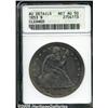Image 1 : 1853 $1 --Cleaned--ANACS. AU Details, Net AU50. S