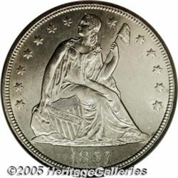 1857 $1 MS64 NGC. Circulated examples of the 1857