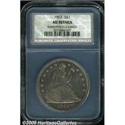 1862 $1 AU Details, Improperly Cleaned, NCS. A li