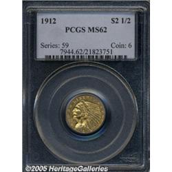 1912 $2 1/2 MS62 PCGS. A well struck, satiny exam
