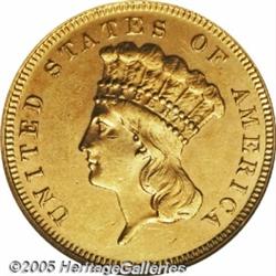 1877 $3 MS62 Prooflike PCGS. It is a curious phen