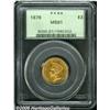 Image 3 : 1878 $3 MS61 PCGS. Deeply toned for a gold coin, 