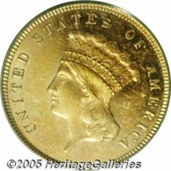 1879 $3 MS61 PCGS. A popular, heavily hoarded, lo