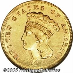 1886 $3 MS62 NGC. With a mintage of a scant 1,000