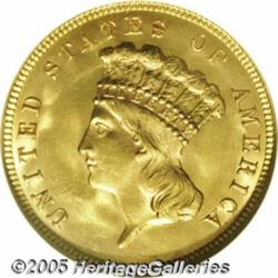 1888 $3 MS65 NGC. Unlike most other late-date Thr