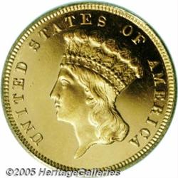 1883 $3 PR64 Deep Cameo PCGS. With paltry origina