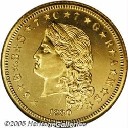 1880 $4 Flowing Hair Four Dollar, Judd-1658, Poll