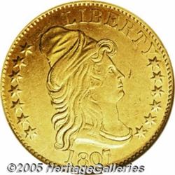 1807 $5 Bust Right AU58 NGC. B. 1-B, Miller-86, R