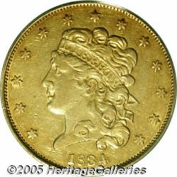 1834 $5 Crosslet 4 XF45 PCGS. No Motto, Second He