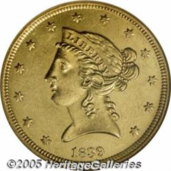 1839 $5 MS61 NGC. First year of the modified desi