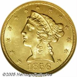 1856 $5 MS65 NGC. This is an amazing rarity in Ge