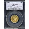 Image 1 : 1873 $5 Open 3 MS61 PCGS. The Open 3 variant is m