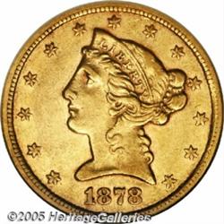 1878-CC $5 AU55 NGC. The mintage for the 1878-CC 