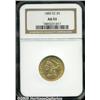 Image 1 : 1882-CC $5 AU53 NGC. Warm honey-gold surfaces dis