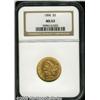 Image 1 : 1896 $5 MS63 NGC. A better date Liberty Five, sha