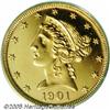 Image 1 : 1901 $5 PR65 Cameo PCGS. An exquisitely struck Ge