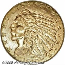 1910-D $5 MS67 NGC. This is one of the finest Ind