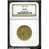 Image 1 : 1852 $10 AU55 NGC. Considerable luster and relati