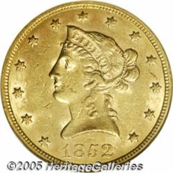 1852 $10 MS61 NGC. This issue's original mintage 