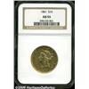 Image 1 : 1861 $10 AU55 NGC. A light yellow-gold example, s