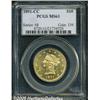 Image 1 : 1891-CC $10 MS61 PCGS. Breen-7035. The mintmark i