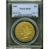 Image 1 : 1851 $20 XF45 PCGS. A golden-brown and olive exam