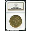 Image 1 : 1865 $20 AU53 NGC. A scarce Type One that is seld