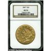 Image 1 : 1867 $20 AU53 NGC. Typically but not unduly marke