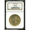 Image 1 : 1867-S $20 AU55 NGC. This is an elusive issue, es