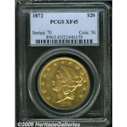 1872 $20 XF45 PCGS. A slightly scarcer Type Two T