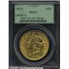 Image 1 : 1873 $20 Open 3 MS61 PCGS. A bright and lustrous 