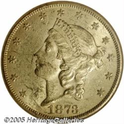 1873-CC $20 AU58 NGC. This is a mostly lustrous e