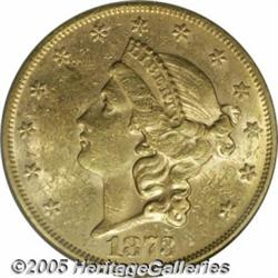 1873-S $20 Open 3 AU58 PCGS. An attractive and lu