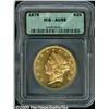 Image 1 : 1876 $20 AU58 ICG. Ample remaining luster under p