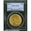 Image 1 : 1877-S $20 AU58 PCGS. The design features display
