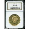 Image 1 : 1878 $20 MS61 Prooflike NGC. Bright yellow-gold s