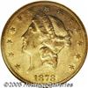 Image 1 : 1878-CC $20 AU55 NGC. Pale yellow color with spla