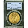 Image 1 : 1887-S $20 MS62 PCGS. Well struck with very efful