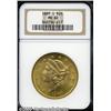 Image 1 : 1889-S $20 MS62 NGC. A lustrous apricot-gold Doub