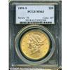 Image 3 : 1891-S $20 MS63 PCGS. An outstanding example of t