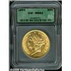 1893 $20 MS62 ICG. Flashy yellow-gold surfaces di