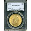 Image 3 : 1893 $20 MS63 PCGS. A scarcer date Twenty that ha