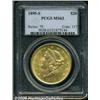 Image 3 : 1895-S $20 MS63 PCGS. Although the surfaces have 