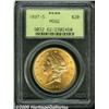 1897-S $20 MS62 PCGS. Yellow and orange-gold surf