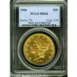 1904 $20 MS64 PCGS. Sharply struck with rich colo