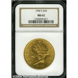 1906-S $20 MS62 NGC. Well defined and highly lust
