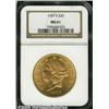 Image 1 : 1907-S $20 MS61 NGC. A lustrous and lovely Mint S