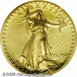 1907 $20 High Relief PR65 NGC. Augustus Saint-Gau