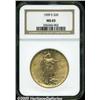 Image 3 : 1909-S $20 MS65 NGC. Highly lustrous with brillia